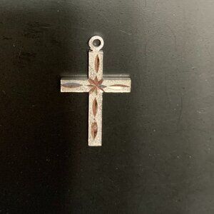 Silver Plated and Gold Chisel Point Cross Pendant (NEW)